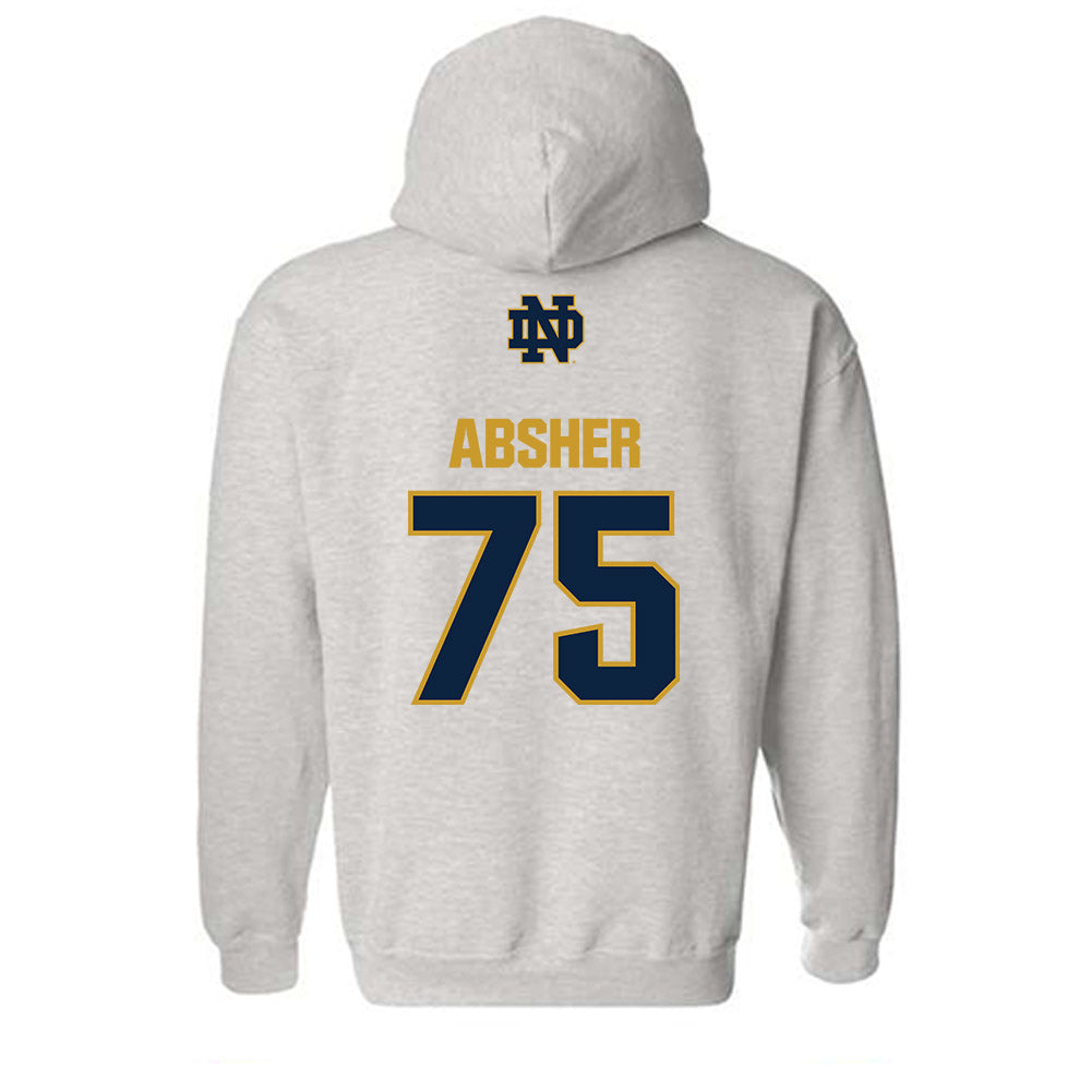 Notre Dame - NCAA Football : Sullivan Absher - Classic Fashion Shersey Hooded Sweatshirt-1