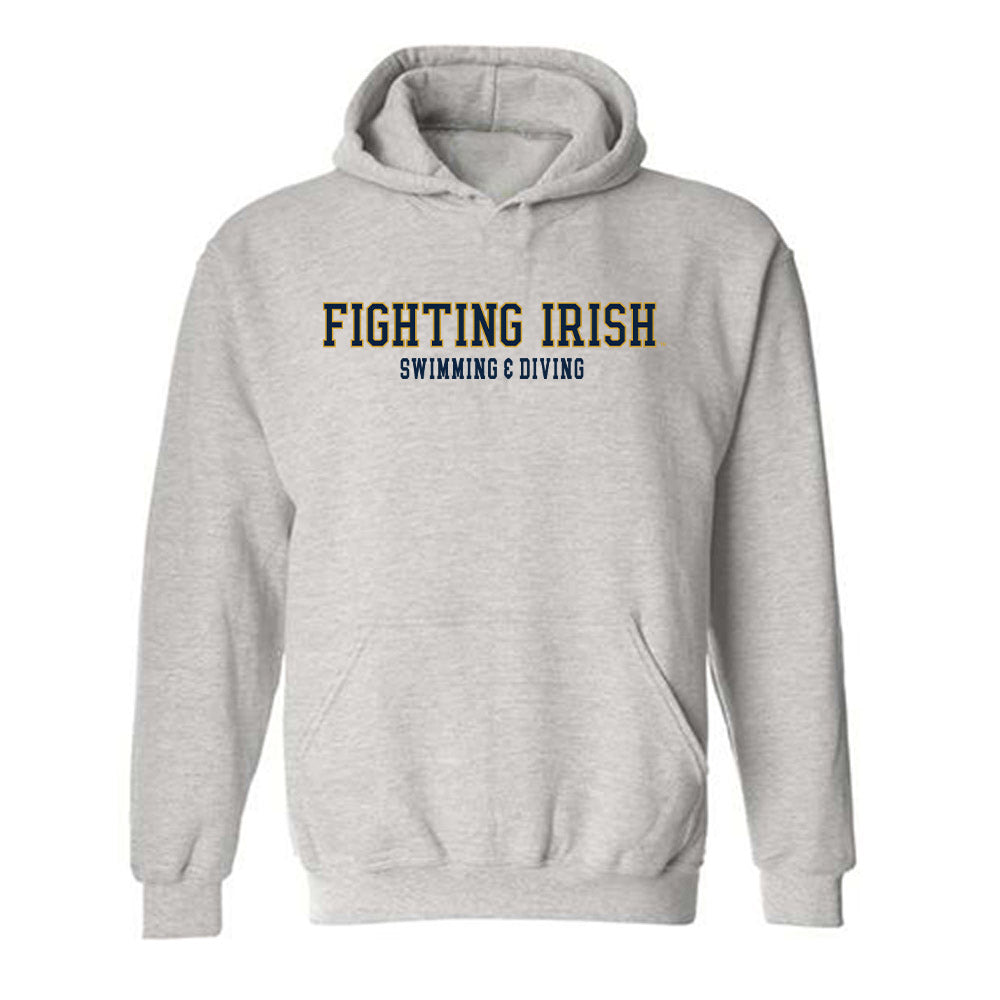 Notre Dame - NCAA Men's Swimming & Diving : Zack Oswald - Classic Fashion Shersey Hooded Sweatshirt-0