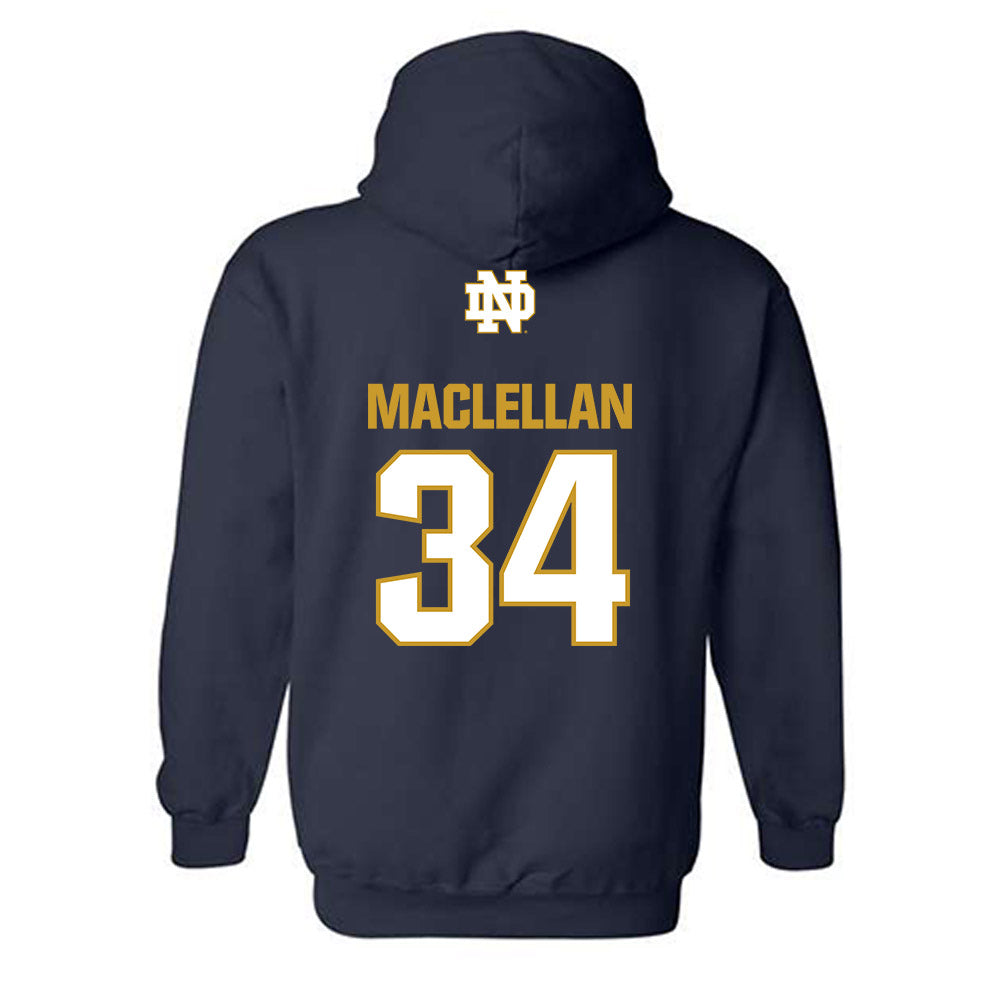 Notre Dame - NCAA Men's Basketball : Matthew MacLellan - Classic Fashion Shersey Hooded Sweatshirt-1
