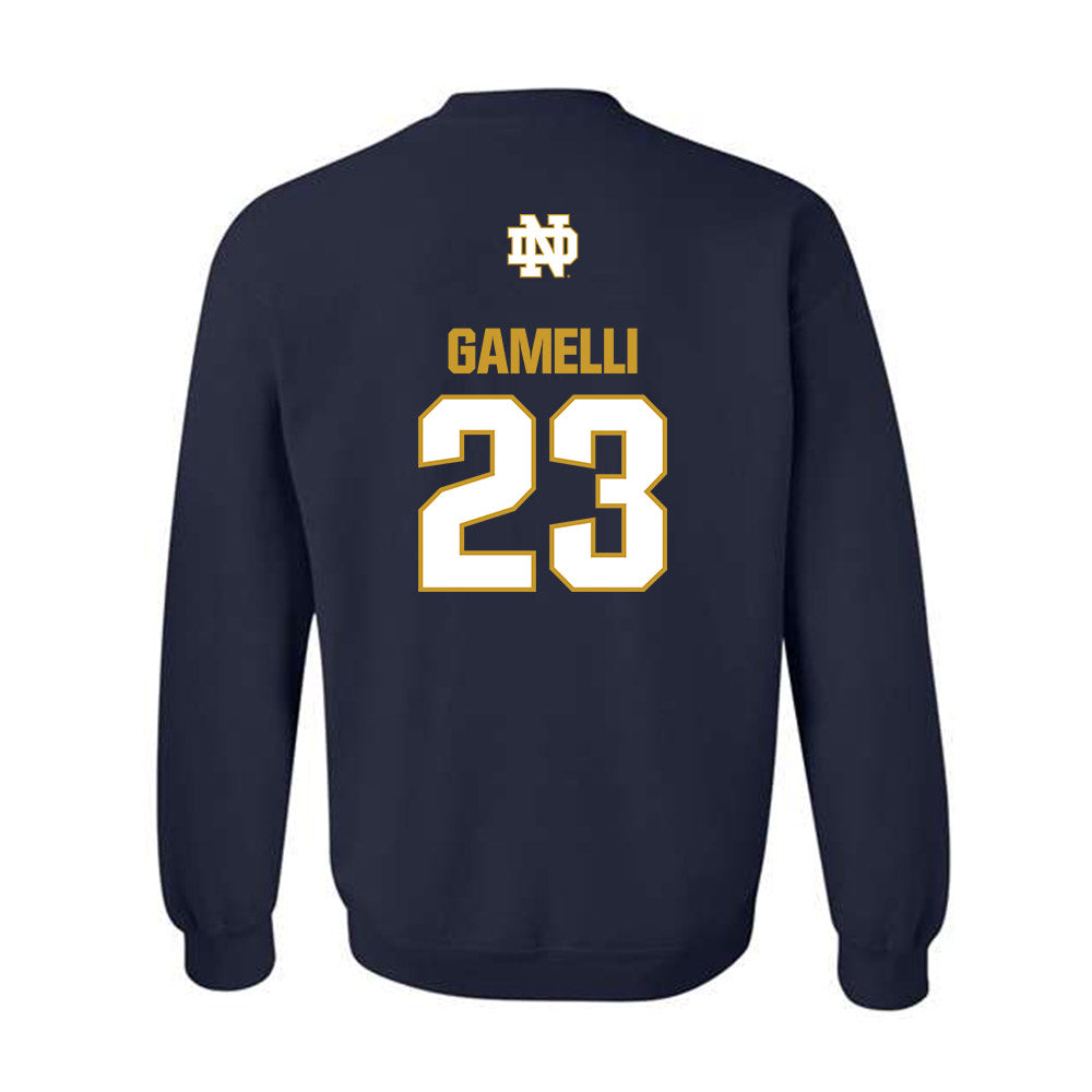 Notre Dame - NCAA Baseball : Gian Gamelli - Classic Fashion Shersey Crewneck Sweatshirt-1