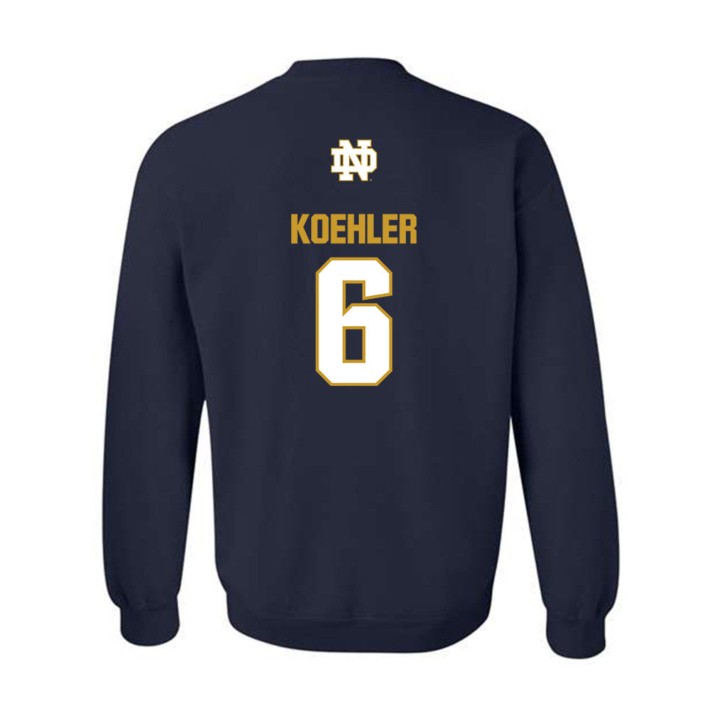 Notre Dame - NCAA Men's Basketball : Brady Koehler - Classic Fashion Shersey Crewneck Sweatshirt-1