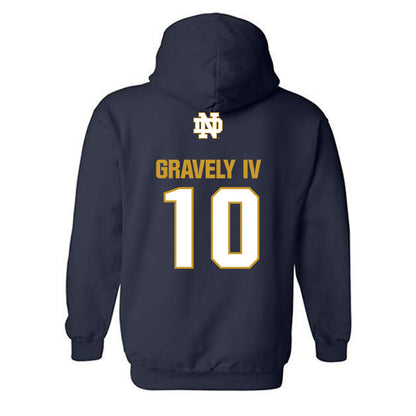 Notre Dame - NCAA Baseball : Warren Gravely IV - Classic Fashion Shersey Hooded Sweatshirt-1