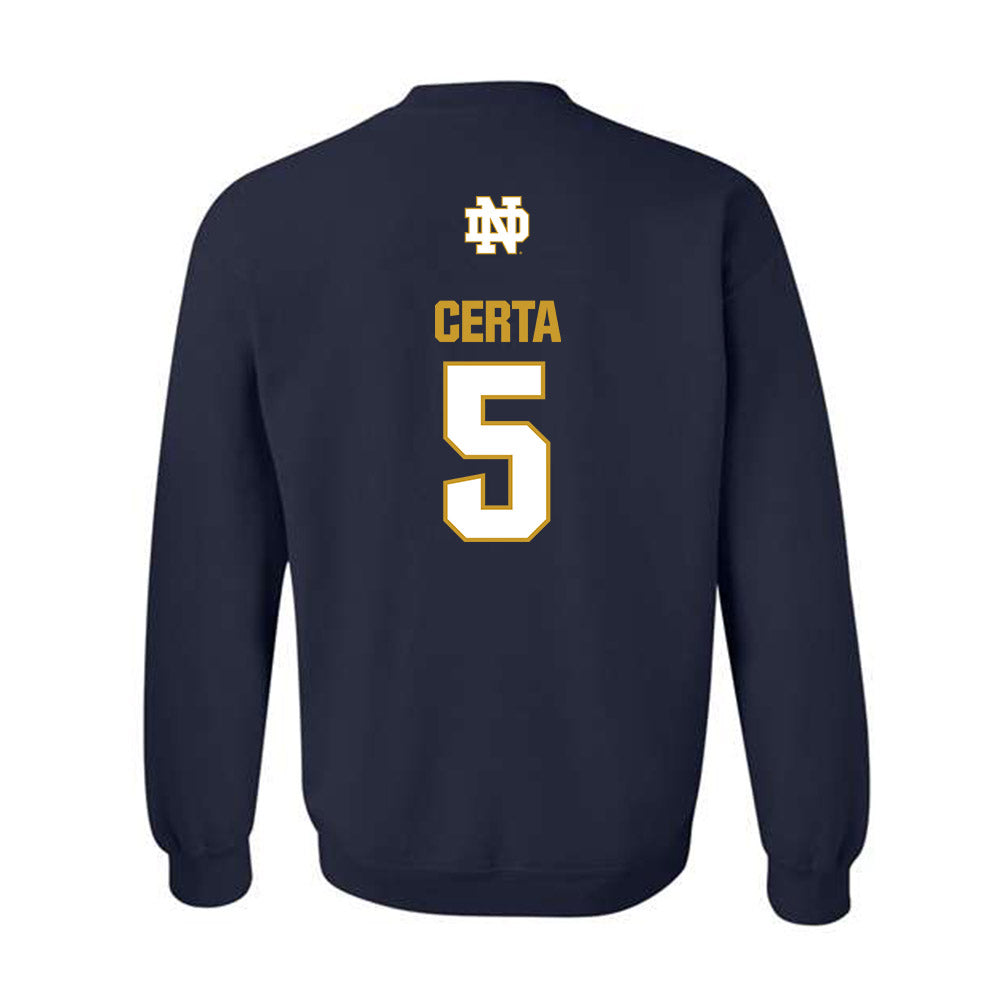 Notre Dame - NCAA Men's Basketball : Cole Certa - Classic Fashion Shersey Crewneck Sweatshirt-1