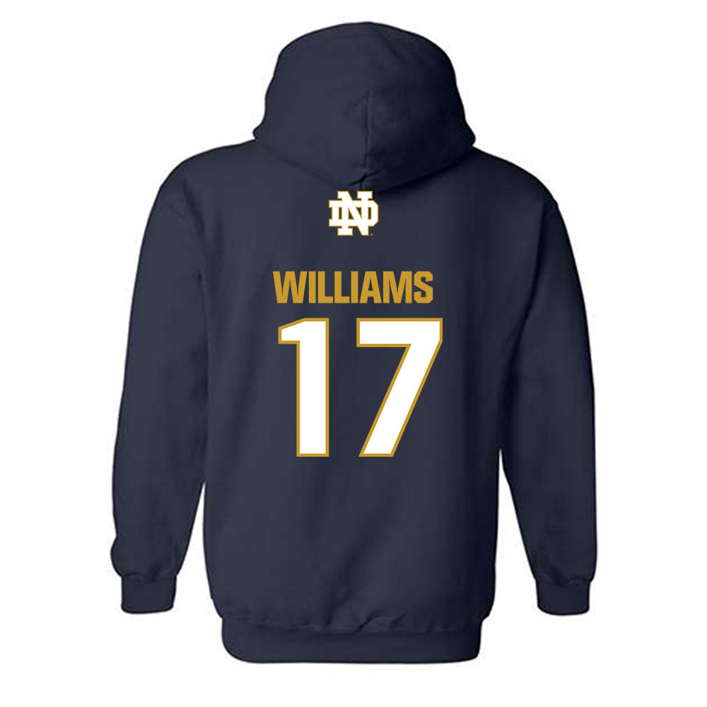 Notre Dame - NCAA Football : Cam Williams - Classic Fashion Shersey Hooded Sweatshirt-1