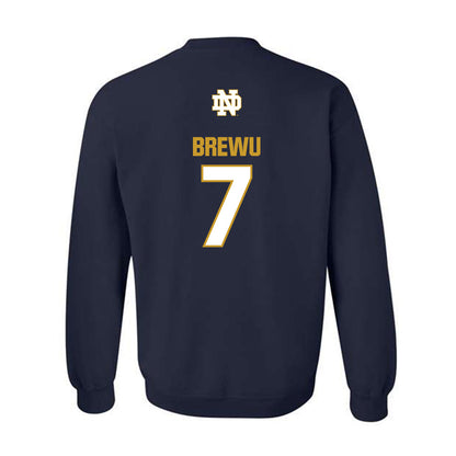 Notre Dame - NCAA Football : Francis Brewu - Classic Fashion Shersey Crewneck Sweatshirt-1