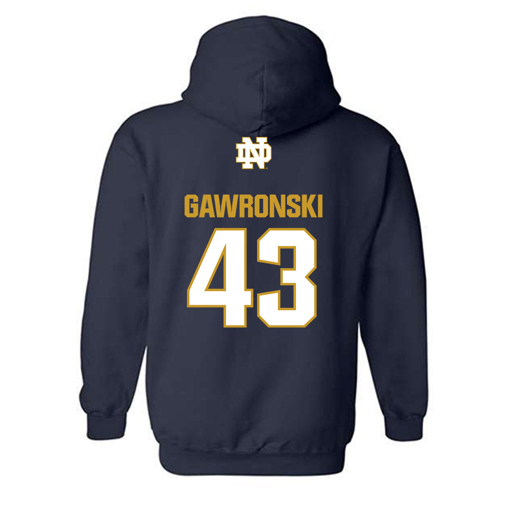 Notre Dame - NCAA Women's Lacrosse : Avery Gawronski - Classic Fashion Shersey Hooded Sweatshirt-1