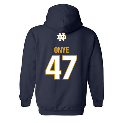 Notre Dame - NCAA Football : Jason Onye - Classic Fashion Shersey Hooded Sweatshirt-1