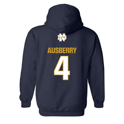 Notre Dame - NCAA Football : Jaiden Ausberry - Classic Fashion Shersey Hooded Sweatshirt-1