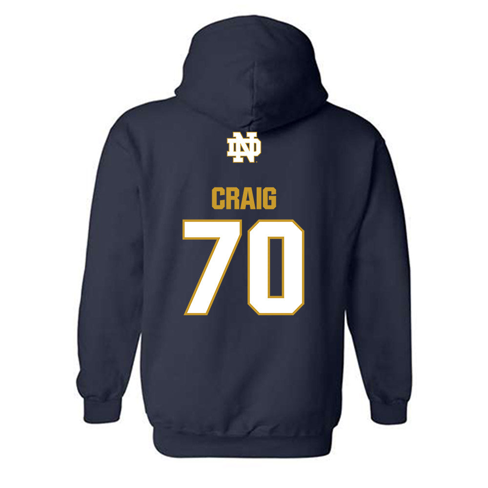 Notre Dame - NCAA Football : Ashton Craig - Classic Fashion Shersey Hooded Sweatshirt-1