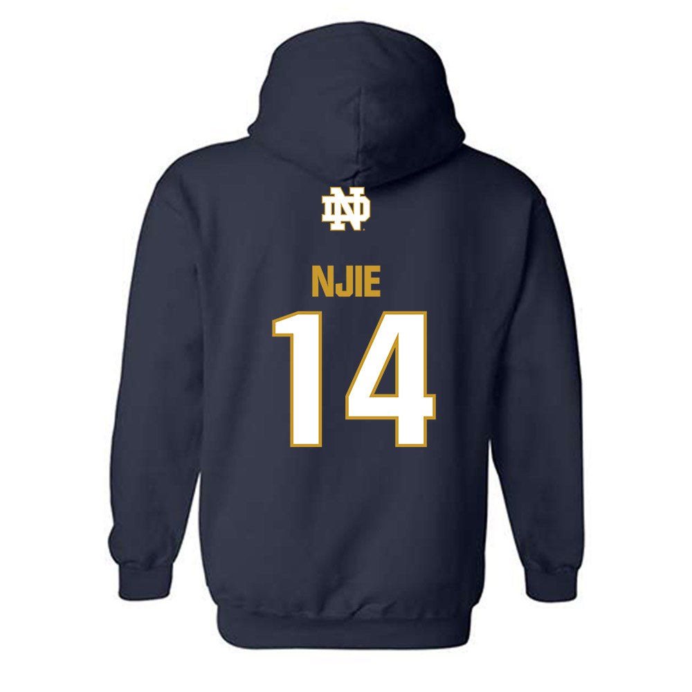 Notre Dame - NCAA Men's Basketball : Kebba Njie - Classic Fashion Shersey Hooded Sweatshirt-1