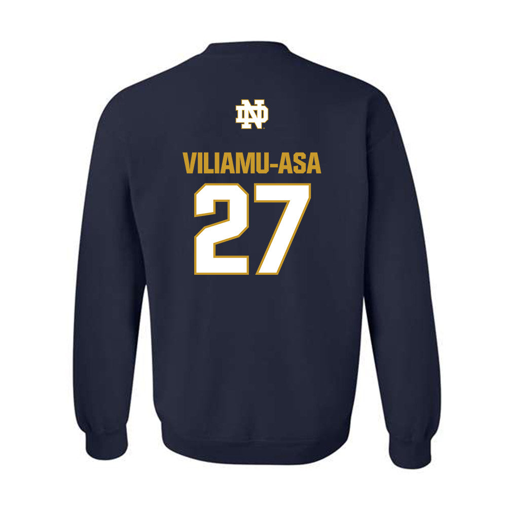 Notre Dame - NCAA Football : Kyngstonn Viliamu-Asa - Classic Fashion Shersey Crewneck Sweatshirt-1