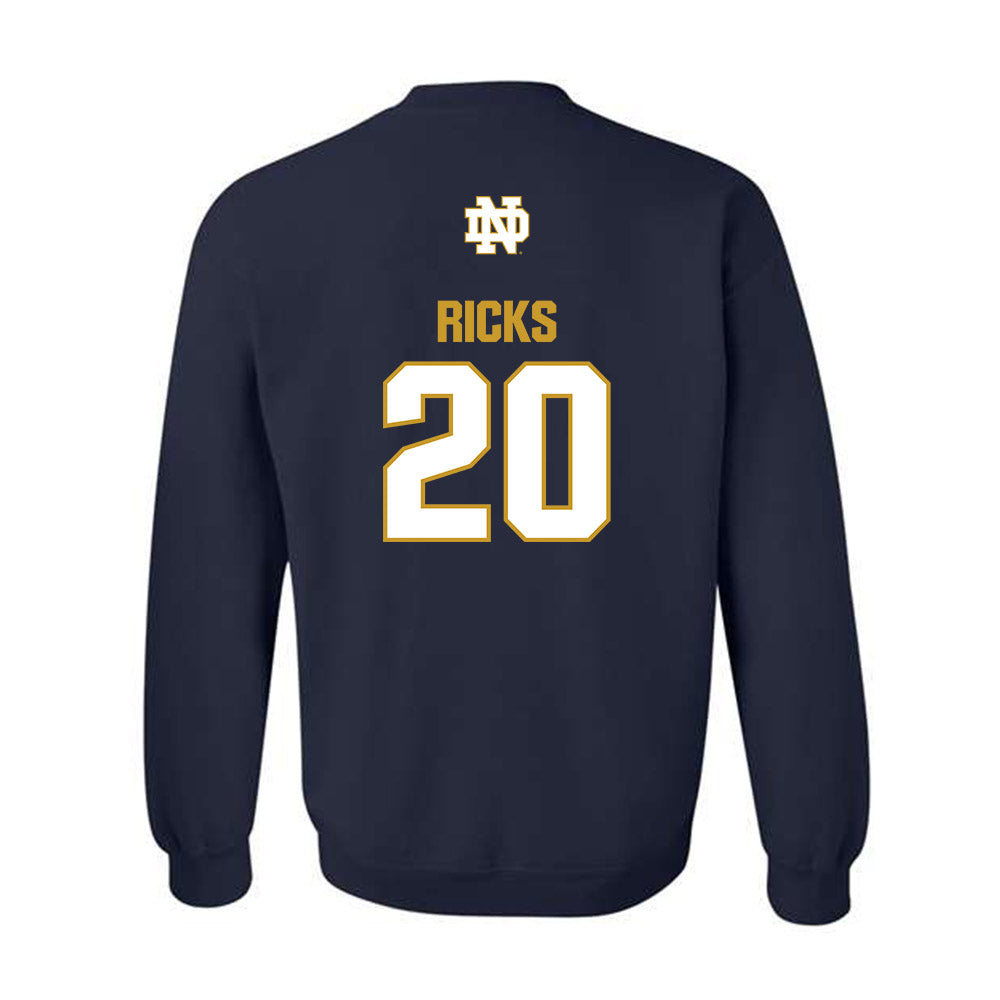 Notre Dame - NCAA Baseball : Caleb Ricks - Classic Fashion Shersey Crewneck Sweatshirt-1