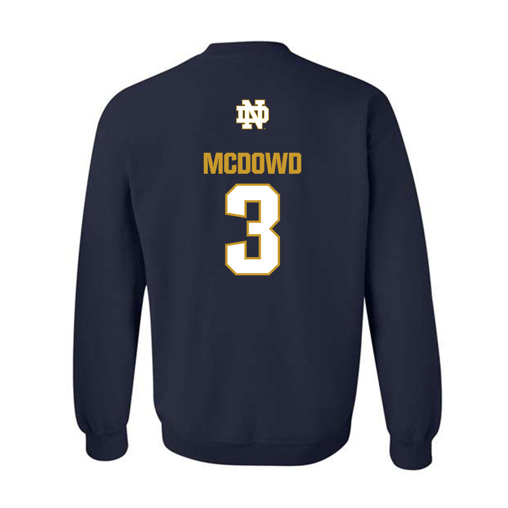 Notre Dame - NCAA Men's Soccer : Sean McDowd - Classic Fashion Shersey Crewneck Sweatshirt-1