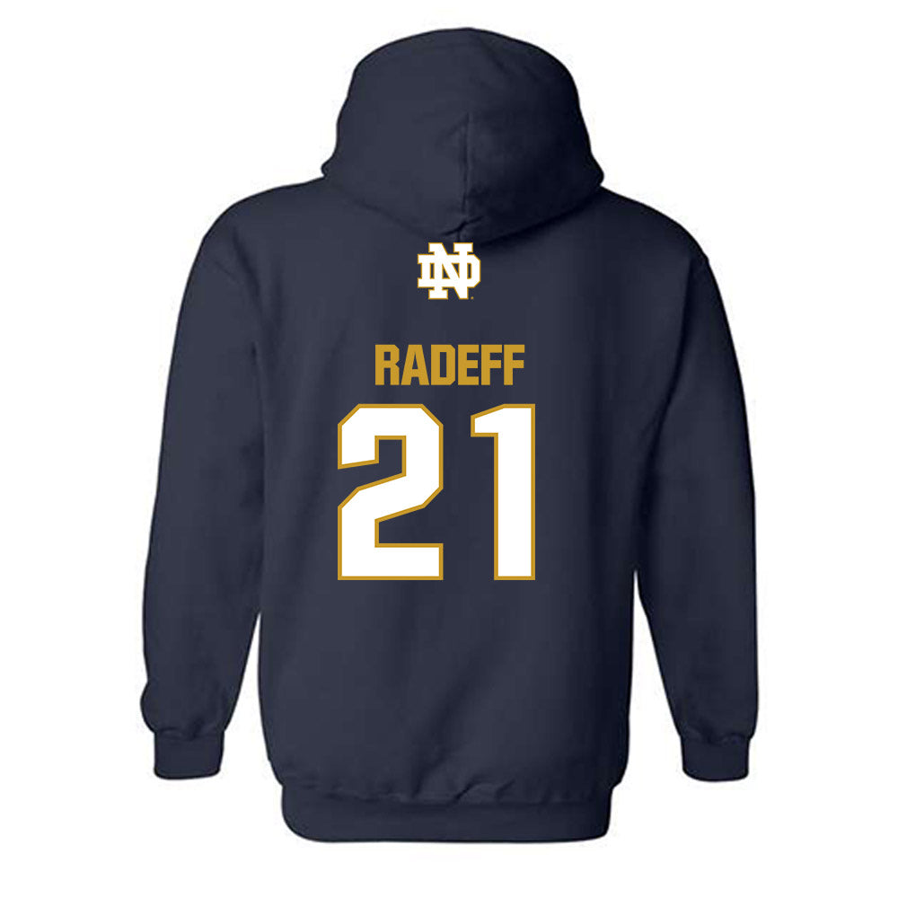 Notre Dame - NCAA Women's Volleyball : Mia Radeff - Classic Fashion Shersey Hooded Sweatshirt-1