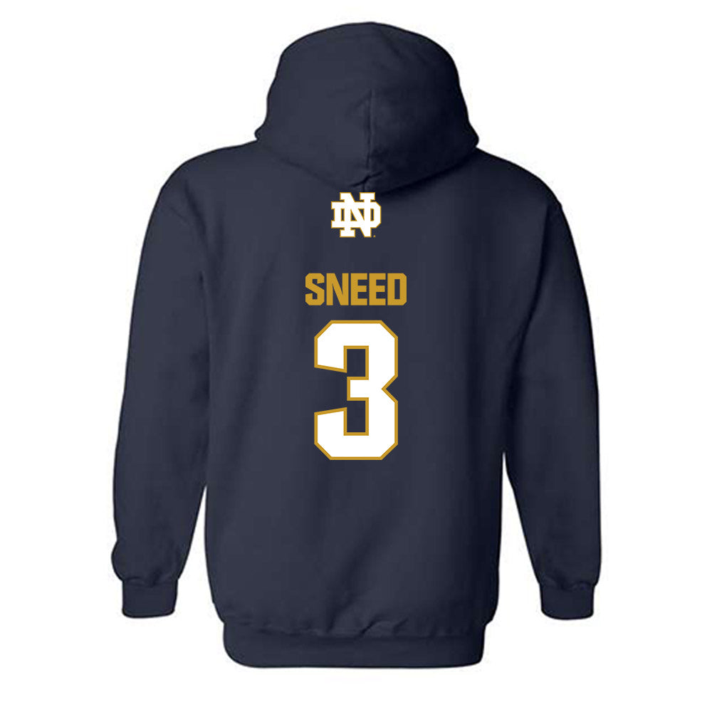 Notre Dame - NCAA Football : Jaylen Sneed - Classic Fashion Shersey Hooded Sweatshirt-1