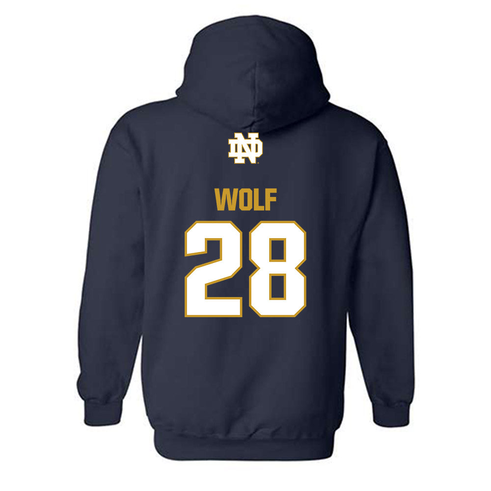 Notre Dame - NCAA Baseball : Rhys Wolf - Classic Fashion Shersey Hooded Sweatshirt-1