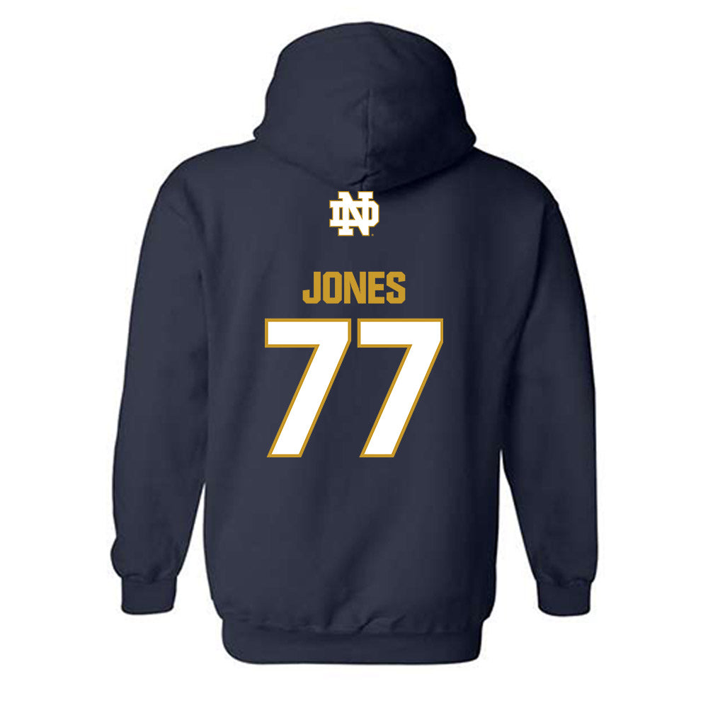 Notre Dame - NCAA Football : Peter Jones - Classic Fashion Shersey Hooded Sweatshirt-1