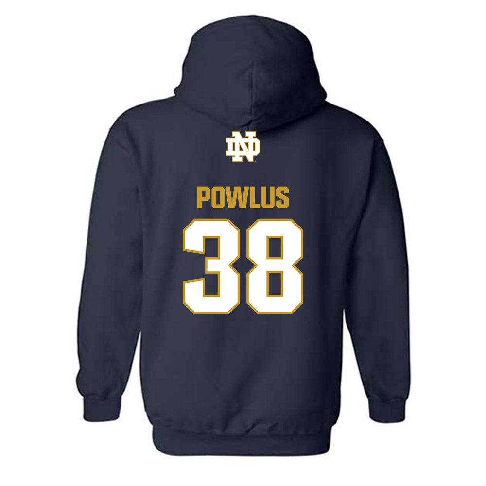 Notre Dame - NCAA Football : Tommy Powlus - Classic Fashion Shersey Hooded Sweatshirt-1