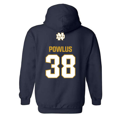 Notre Dame - NCAA Football : Tommy Powlus - Classic Fashion Shersey Hooded Sweatshirt-1