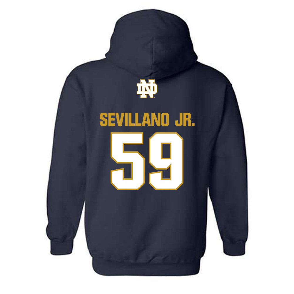 Notre Dame - NCAA Football : Sean Sevillano Jr. - Classic Fashion Shersey Hooded Sweatshirt-1