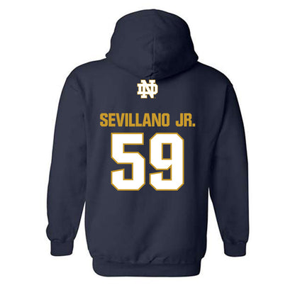 Notre Dame - NCAA Football : Sean Sevillano Jr. - Classic Fashion Shersey Hooded Sweatshirt-1