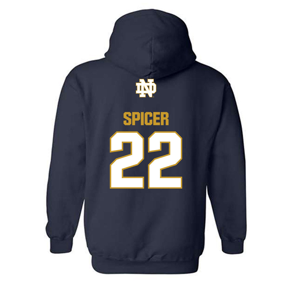 Notre Dame - NCAA Men's Soccer : Nolan Spicer - Classic Fashion Shersey Hooded Sweatshirt-1