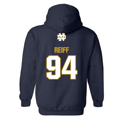 Notre Dame - NCAA Football : Joe Reiff - Classic Fashion Shersey Hooded Sweatshirt-1