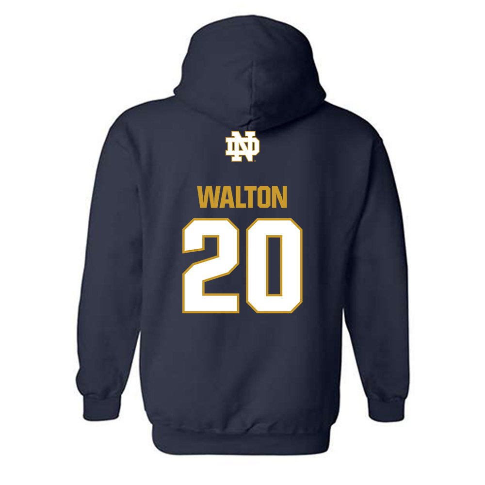 Notre Dame - NCAA Football : Jonaz Walton - Classic Fashion Shersey Hooded Sweatshirt-1