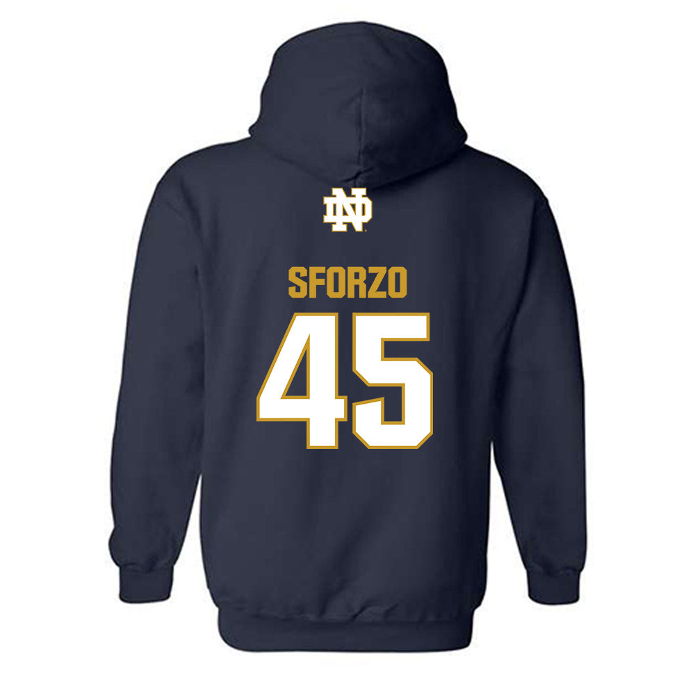 Notre Dame - NCAA Men's Lacrosse : Ryan Sforzo - Classic Fashion Shersey Hooded Sweatshirt-1