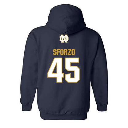 Notre Dame - NCAA Men's Lacrosse : Ryan Sforzo - Classic Fashion Shersey Hooded Sweatshirt-1