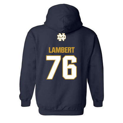 Notre Dame - NCAA Football : Guerby Lambert - Classic Fashion Shersey Hooded Sweatshirt-1