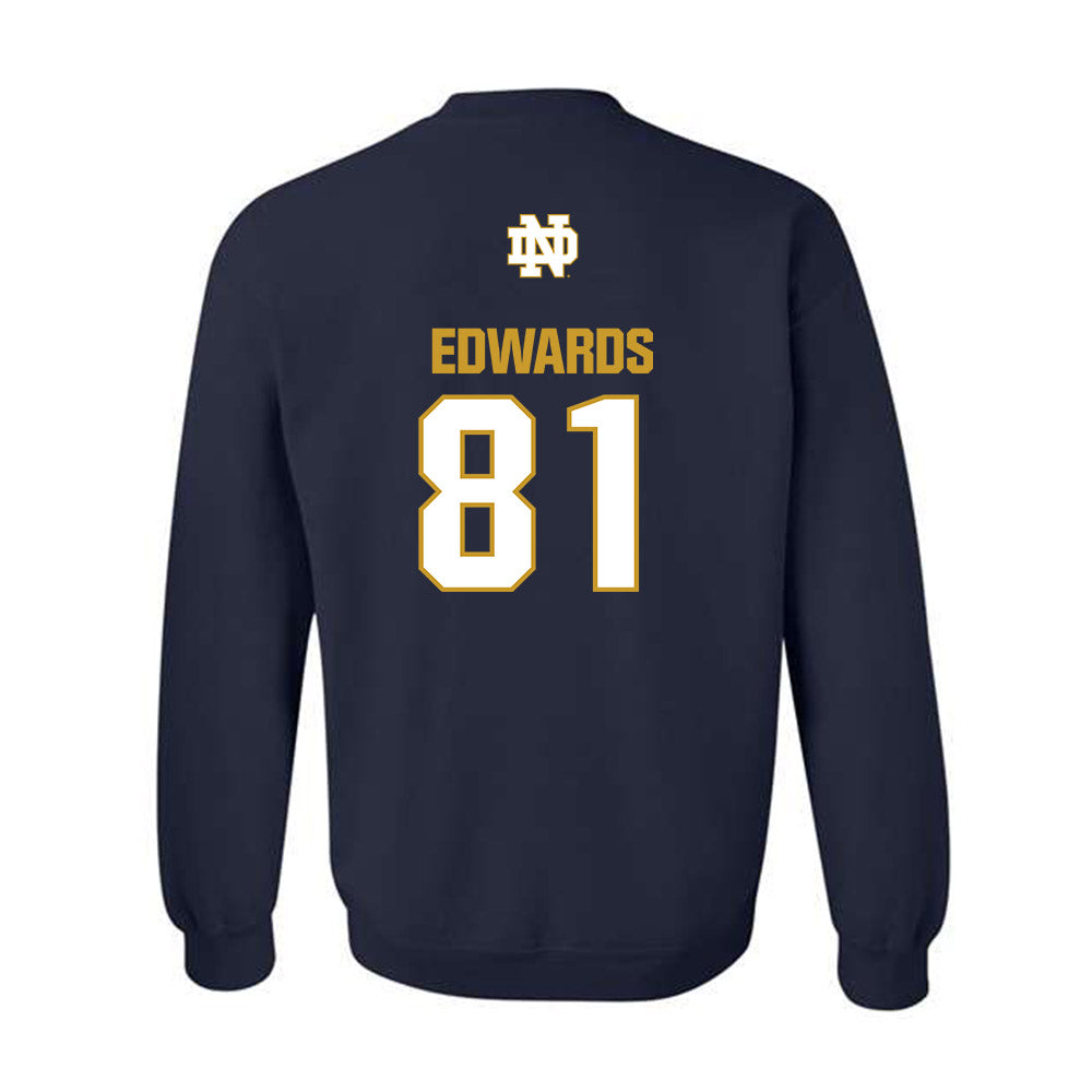 Notre Dame - NCAA Men's Ice Hockey : Beckham Edwards - Classic Fashion Shersey Crewneck Sweatshirt-1