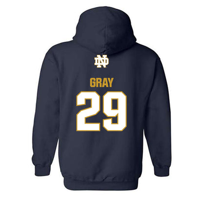 Notre Dame - NCAA Football : Christian Gray - Classic Fashion Shersey Hooded Sweatshirt-1