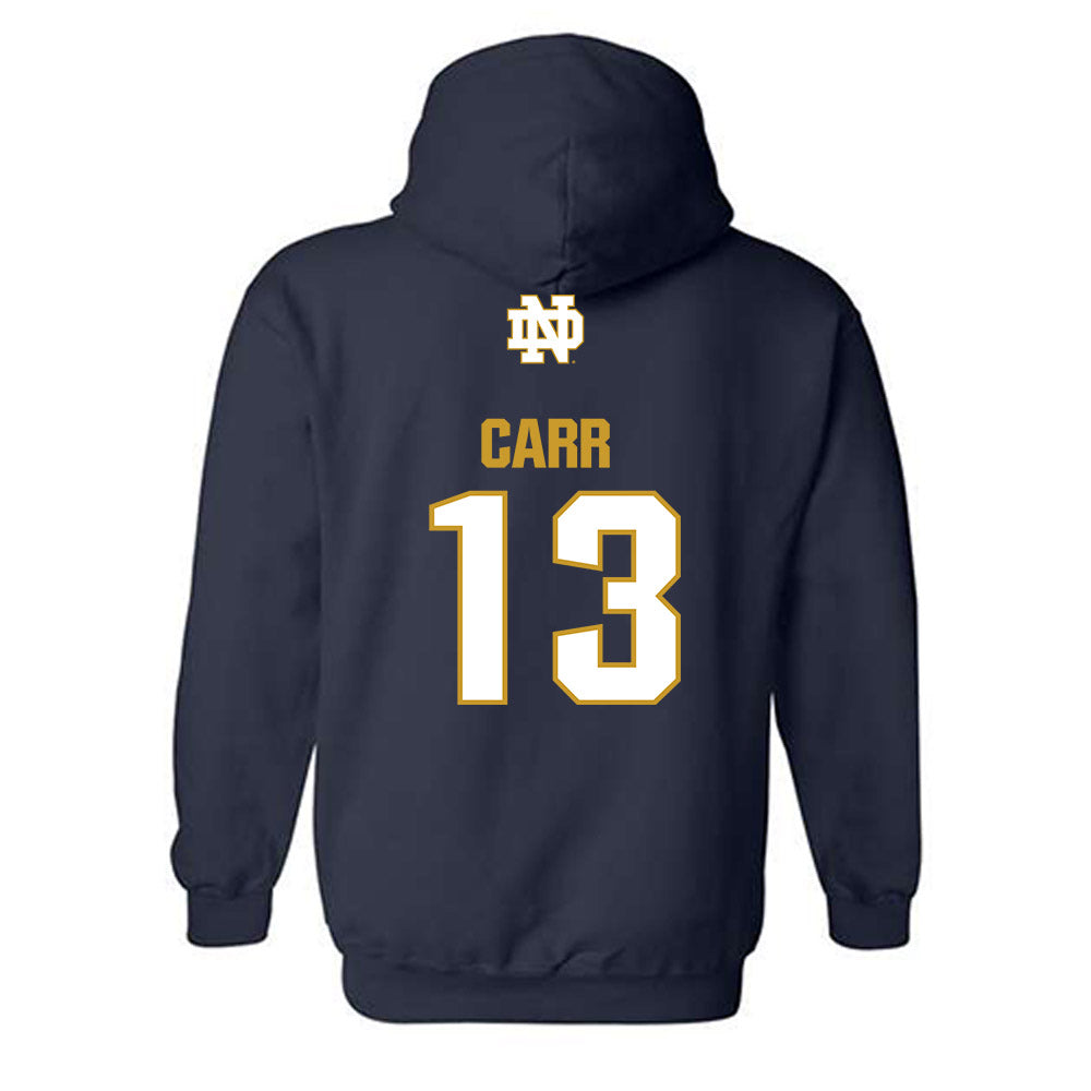 Notre Dame - NCAA Football : CJ Carr - Classic Fashion Shersey Hooded Sweatshirt-1