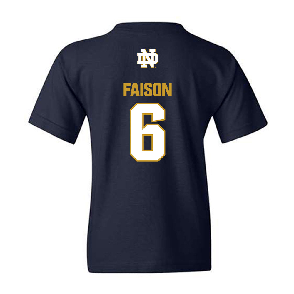 Notre Dame - NCAA Football : Jordan Faison - Classic Fashion Shersey Youth T-Shirt-1