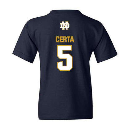 Notre Dame - NCAA Men's Basketball : Cole Certa - Classic Fashion Shersey Youth T-Shirt-1