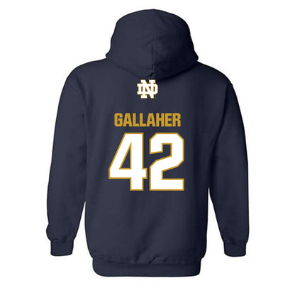 Notre Dame - NCAA Men's Lacrosse : Christian Gallaher - Classic Fashion Shersey Hooded Sweatshirt-1