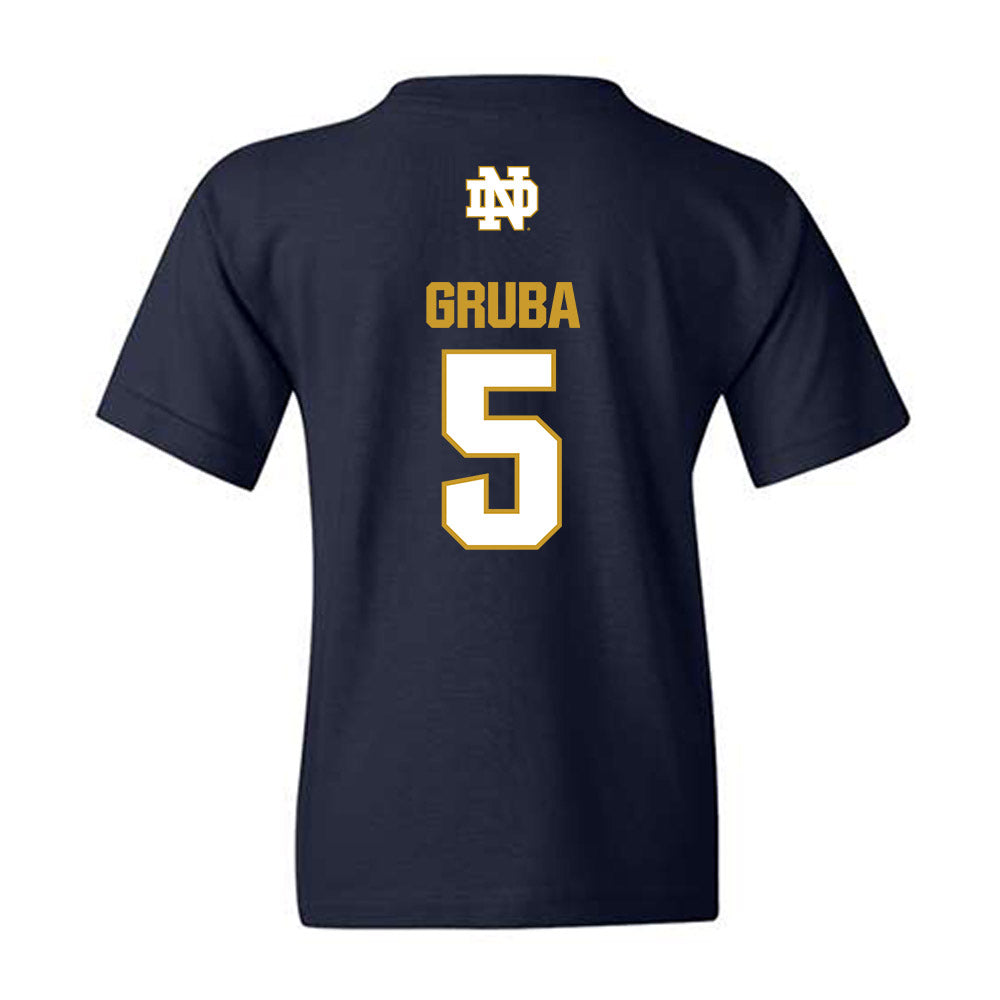 Notre Dame - NCAA Men's Ice Hockey : Leo Gruba - Classic Fashion Shersey Youth T-Shirt-1