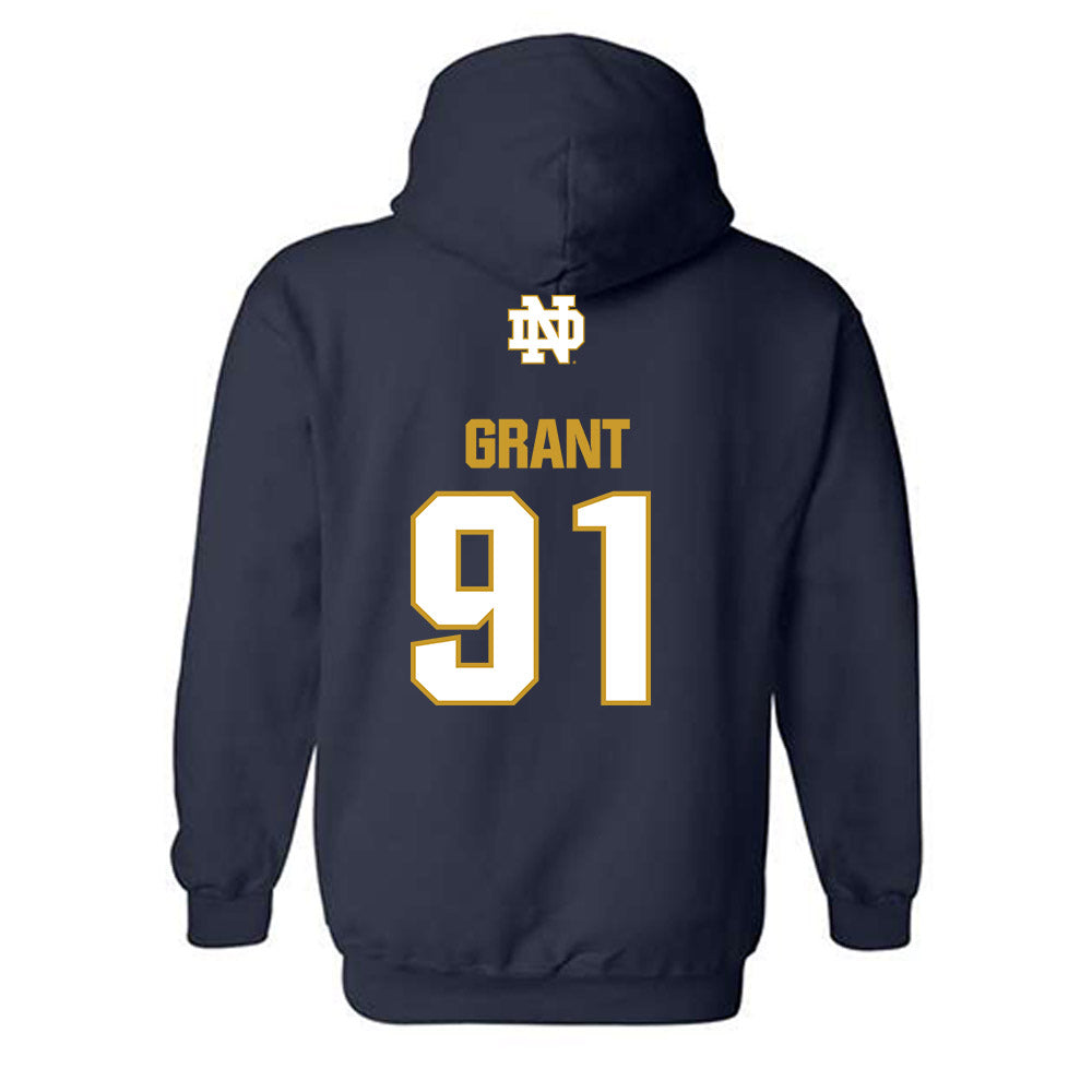 Notre Dame - NCAA Men's Lacrosse : Griffin Grant - Classic Fashion Shersey Hooded Sweatshirt-1