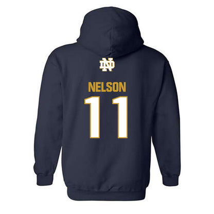 Notre Dame - NCAA Men's Ice Hockey : Danny Nelson - Classic Fashion Shersey Hooded Sweatshirt-1