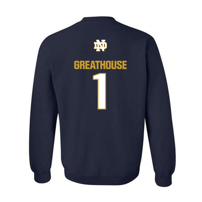 Notre Dame - NCAA Football : Jaden Greathouse - Classic Fashion Shersey Crewneck Sweatshirt-1