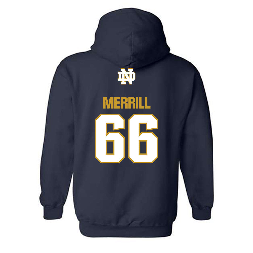 Notre Dame - NCAA Football : Tyler Merrill - Classic Fashion Shersey Hooded Sweatshirt-1