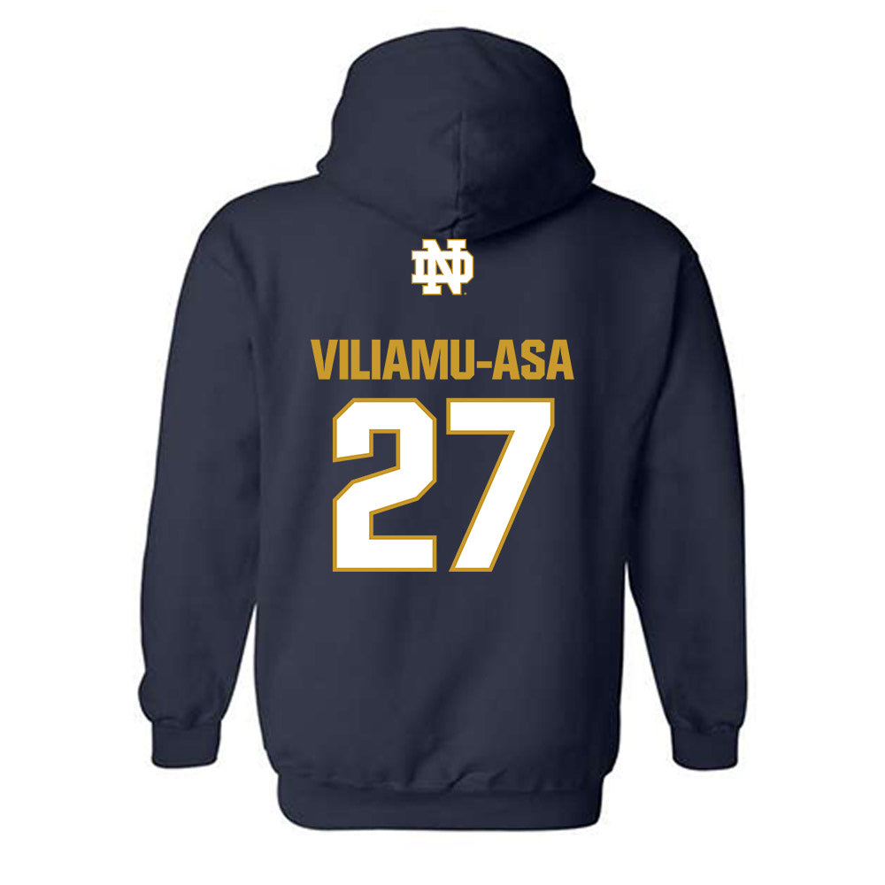 Notre Dame - NCAA Football : Kyngstonn Viliamu-Asa - Classic Fashion Shersey Hooded Sweatshirt-1