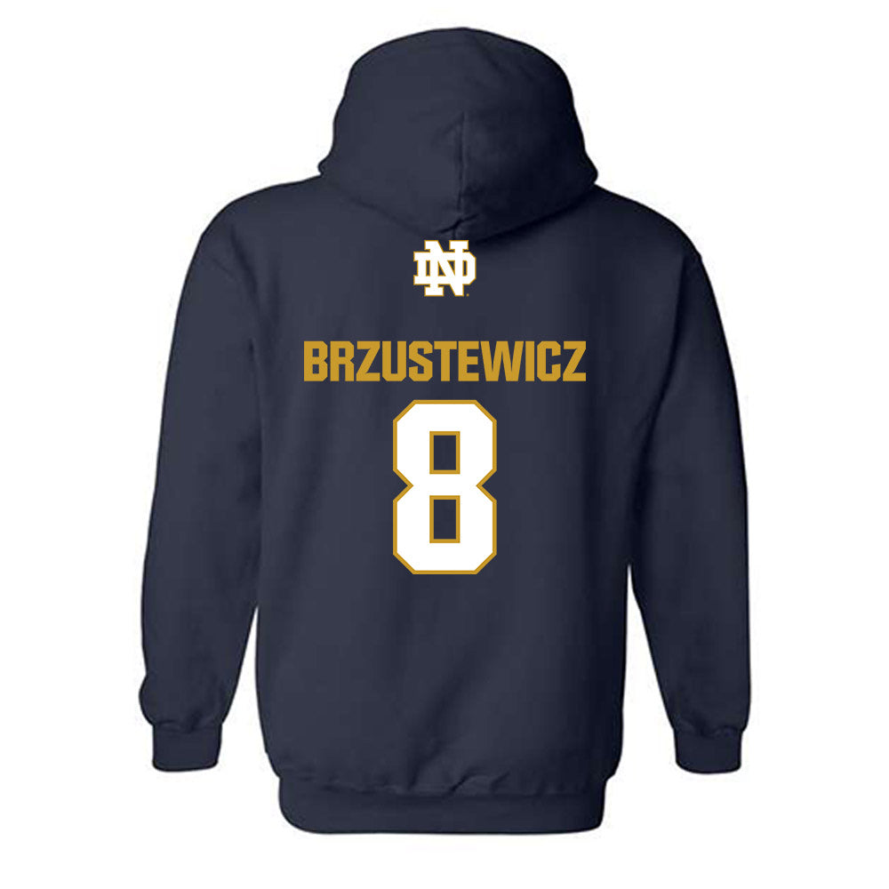 Notre Dame - NCAA Baseball : Hudson Brzustewicz - Classic Fashion Shersey Hooded Sweatshirt-1