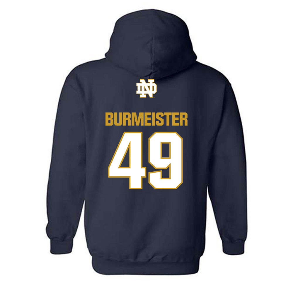 Notre Dame - NCAA Men's Lacrosse : Ben Burmeister - Classic Fashion Shersey Hooded Sweatshirt-1