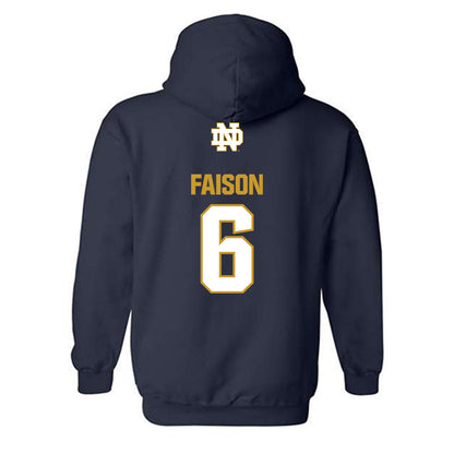 Notre Dame - NCAA Football : Jordan Faison - Classic Fashion Shersey Hooded Sweatshirt-1