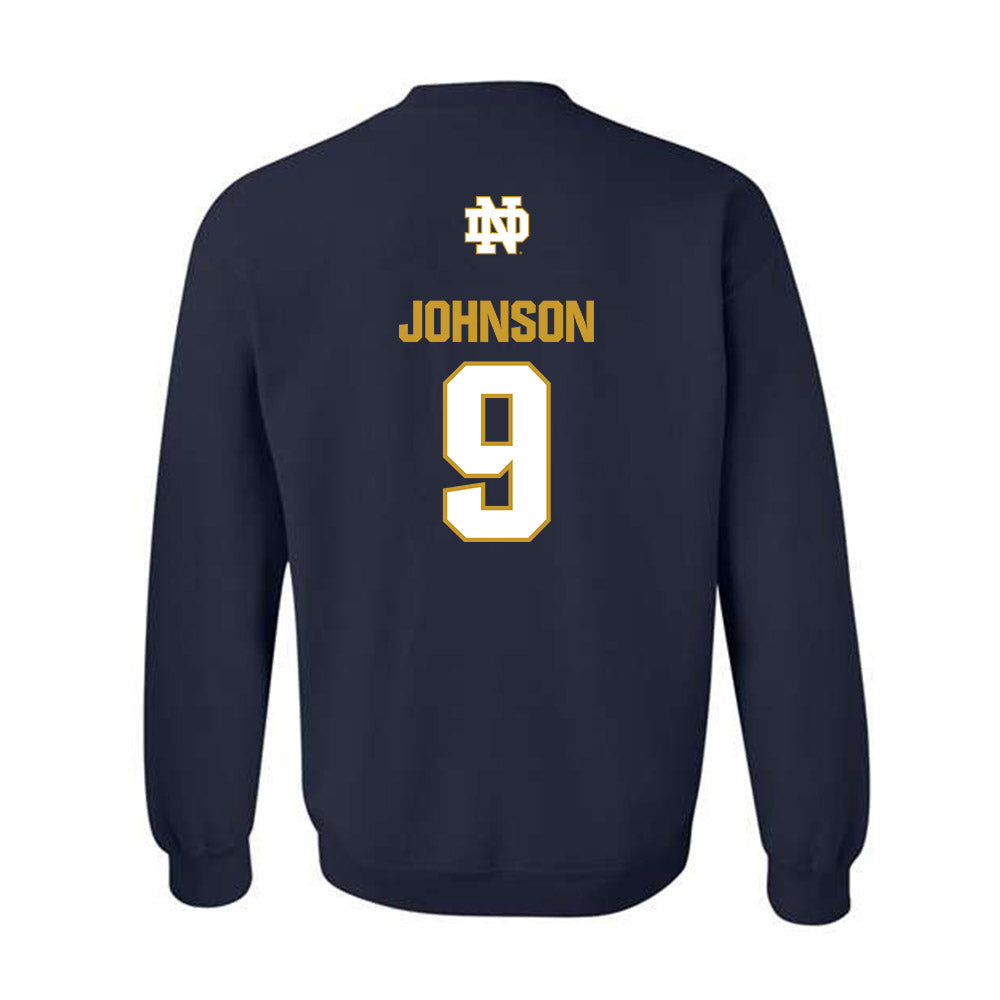 Notre Dame - NCAA Football : Brauntae Johnson - Classic Fashion Shersey Crewneck Sweatshirt-1