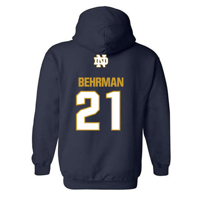 Notre Dame - NCAA Men's Lacrosse : Brock Behrman - Classic Fashion Shersey Hooded Sweatshirt