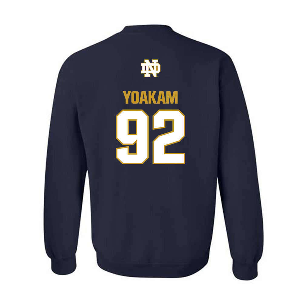 Notre Dame - NCAA Football : Zachary Yoakam - Classic Fashion Shersey Crewneck Sweatshirt-1