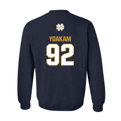 Notre Dame - NCAA Football : Zachary Yoakam - Classic Fashion Shersey Crewneck Sweatshirt-1